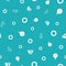 Marine themed design with white sailing boats, anchors and life buoys. Seamless vector pattern on aqua watercolor effect