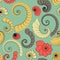 Marine themes. Seamless pattern from rough sketches