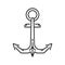 Marine vessel anchor line icon, ocean travel sign