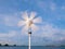 Marine wind turbine on sailboat