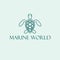 Marine World vector logo design. Turtle logotype.