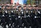 Marines of the 61st separate Kirkenes red banner naval infantry brigade coastal forces of the Northern fleet during the parade on