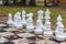 Marinovo tourist base, large-size chess, street game of chess