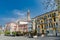 Mario Cermenati square of Lecco town, situated nearby to the memorial Monument of Mario Cermenati and the church Minor Basilica of