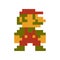 Mario pixel. Classic video game character.