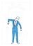 Marionette businessman - line design style isolated illustration