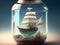 Maritime Elegance: Ship Encased in Glass