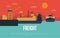 Maritime freight banner with container ship