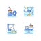 Maritime industry RGB color icons set