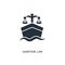 Maritime law icon. simple element illustration. isolated trendy filled maritime law icon on white background. can be used for web