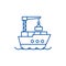 Maritime logistics line icon concept. Maritime logistics flat  vector symbol, sign, outline illustration.