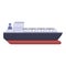 Maritime lorry tank icon cartoon vector. Gas carrier ship