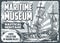 Maritime museum vintage flyer monochrome