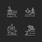 Maritime sector chalk white icons set on black background