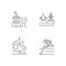 Maritime sector linear icons set