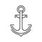 Maritime ship anchor line icon or pictogram