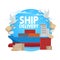 Maritime shipping, mail post ship delivery