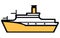 Maritime ships flat, Cargo ship container in the ocean transportation, shipping freight transportation. illustration vector