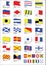 Maritime signal flags with phonetic alphabet