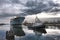 Maritime Tugboat Pulling a Cargo Ship on a Canal