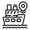 Maritime wreck icon outline vector. Marine rock beach