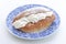 Maritozzo con la panna roman traditional sweet bun with whipped cream on a white background