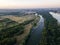 Maritsa River passing near the city of Plovdiv, Bulgaria