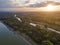 Maritsa River passing near the city of Plovdiv, Bulgaria