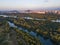 Maritsa River passing near the city of Plovdiv, Bulgaria