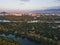 Maritsa River passing near the city of Plovdiv, Bulgaria