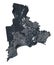 Mariupol map. Detailed black map of Mariupol city poster with roads. Cityscape urban vector