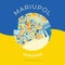 Mariupol, Ukraine, patriotic map print template