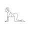 Marjariasana cat pose color line illustration. Pictogram for web page