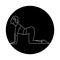 Marjariasana cat pose color line illustration. Pictogram for web page