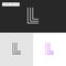 Mark L letter logo monogram simplicity linear style, right angle symbol