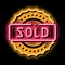 mark sold neon glow icon illustration