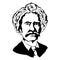 Mark Twain.Vector portrait of Mark Twain