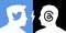 Mark Zuckerberg Silhouette Threads Instagram Black Background versus Elon Musk White Silhouette Twitter Blue Background Logo