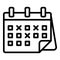 Marked calendar dates icon, outline style