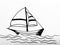 Marker hand Drawn illustrations. Sailboat illustrations.