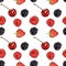 Marker Hand drawn isolated seamless pattern berries banner. Sketched marker food vector. colorful Raspberry, strawberry, cherry
