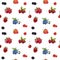 Marker Hand drawnseamless pattern berries on banner. Sketched marker food vector. colorful Raspberry, strawberry, cherry blueberry