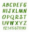 Marker letters and numbers. Vector hand written alphabet or calligraphic font