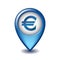 Marker location icon Euro sign.