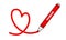 marker pen with heart for children