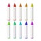 Marker Pens Stationery Accessories Set isolated illustration