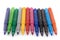 Markers colored felt pens on a white background, isolated