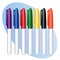 Markers, Fine Point Felt Tip Pens, Seven Colors