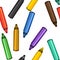 Markers. Flat style. The object is isolated on a white background. Stationery for drawing and creativity. Seamless