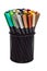 Markers in pencil holder